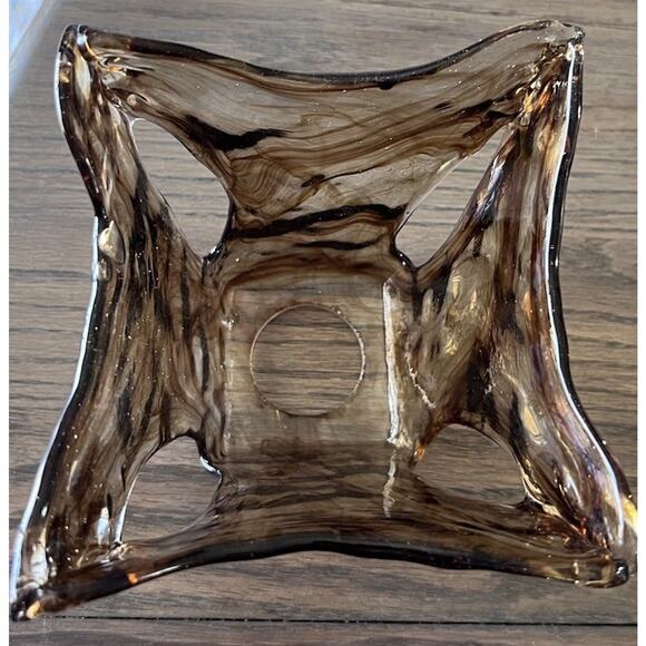 Vetraio Amber Toffee Shade Replacement Hand Blown Glass Brown Swirl - Picture 7 of 9